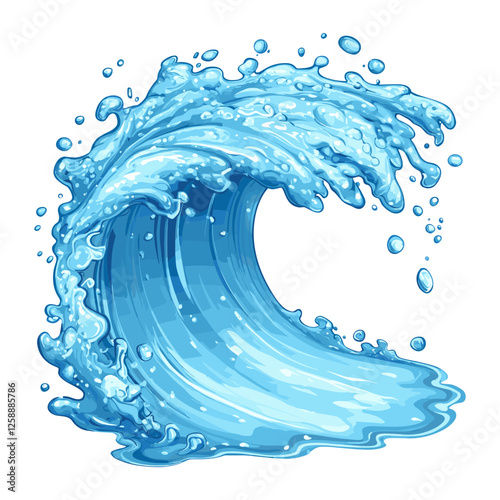 Water wave illustration splash ocean vector