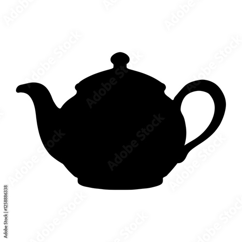 Tea pot silhouette teapot black vector