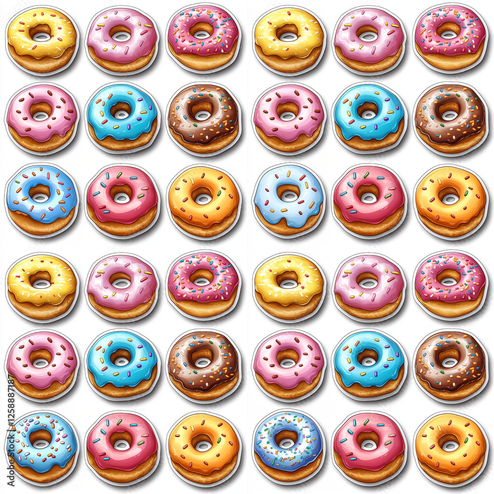 Sticker bundle of cute mini donuts