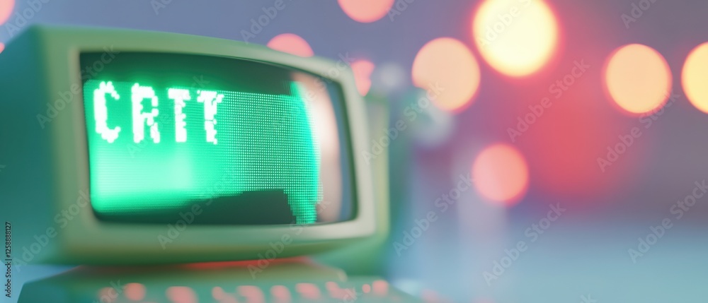 Obraz premium retro computer terminal with 'CRTT' on screen