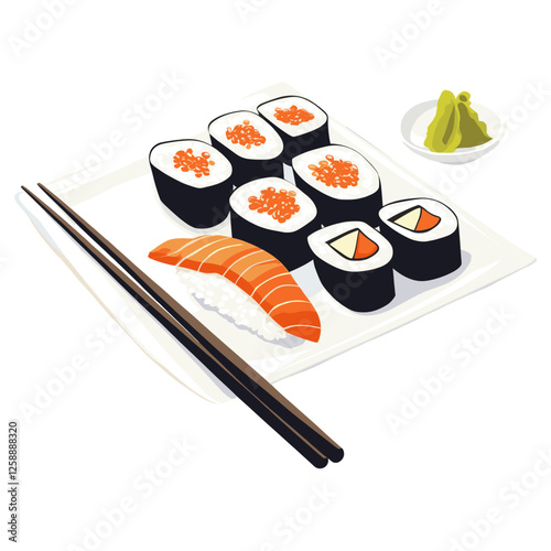 Sushi dish illustration food vector