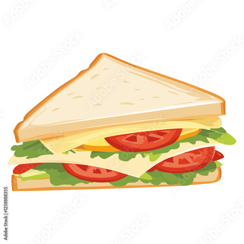 Slice of sandwich illustration lunch bread vector