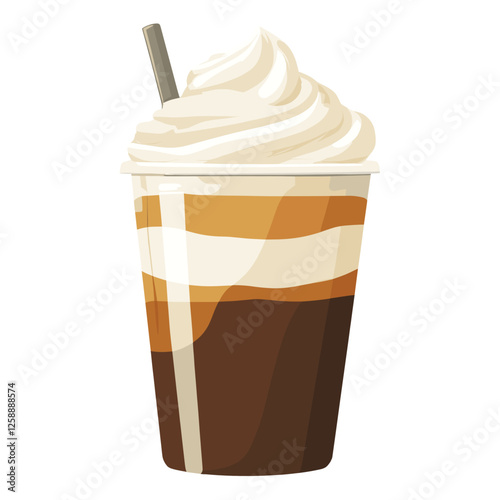 Frappe coffee cream illustration refreshing vector