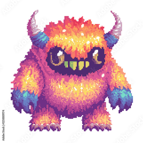 Monster illustration design pixel vector