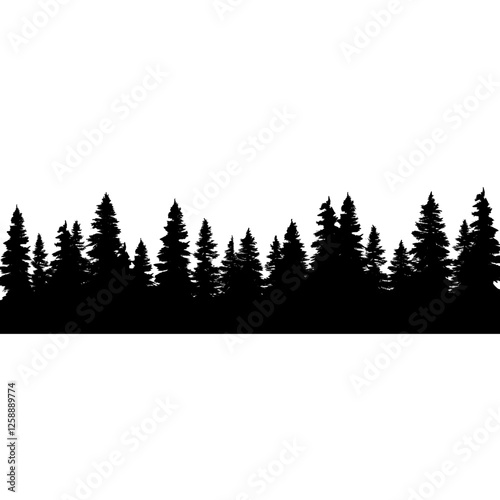 Forest trees silhouette illustration black vector