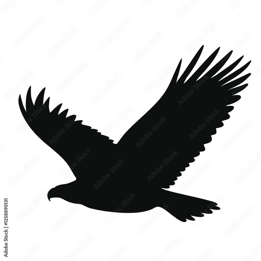 Obraz premium Eagle silhouette illustration flying black vector