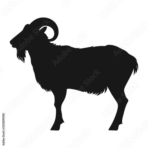 Mountain goat silhouette illustration animal black vector