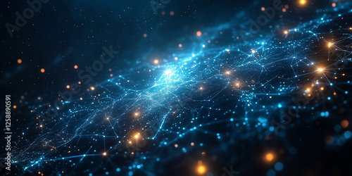 Abstract technology corporate background blue digital dots and grid