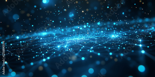 Abstract technology corporate background blue digital dots and grid