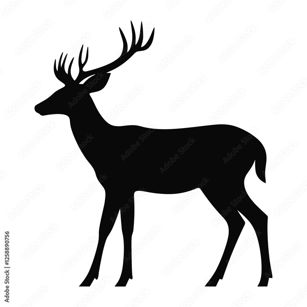Obraz premium Deer silhouette illustration wildlife animal vector