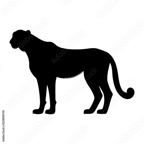 Cheetah silhouette animal black wildlife vector