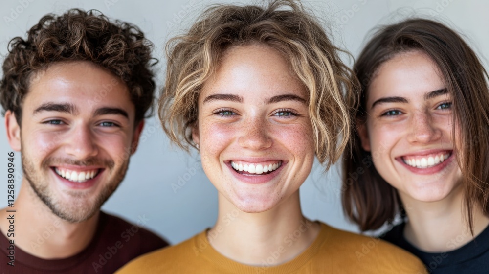 group of smiling young adults group of smiling young adults
