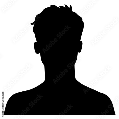 People avatar silhouette shoulders portrait vector