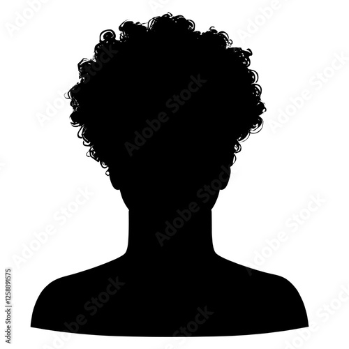 Chubby people avatar silhouette hairstyle outline vector