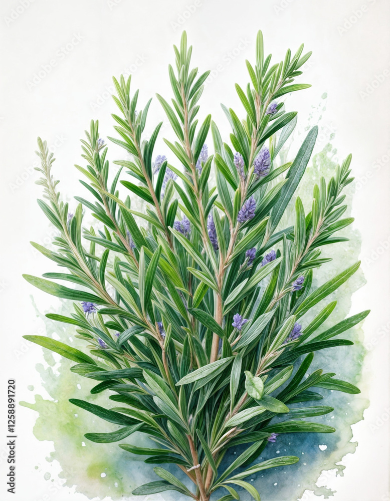 Fototapeta premium Rosemary Illustration – Aromatic and Fresh Herb Art