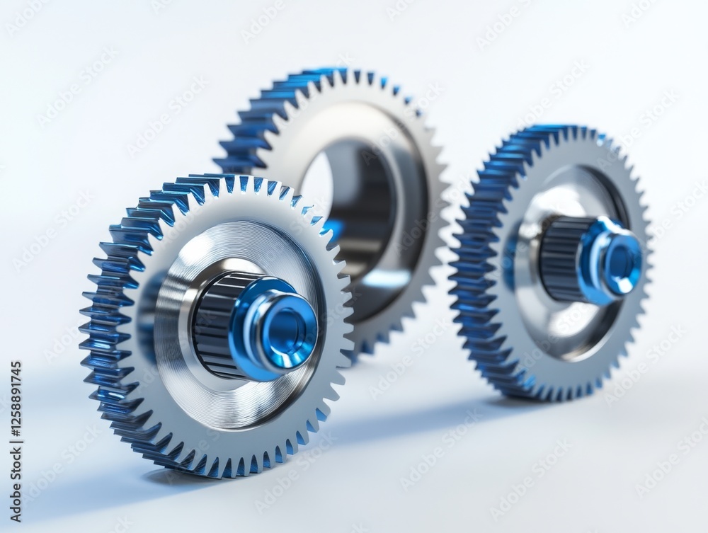 Interlocking gears, metallic, studio, collaboration, background