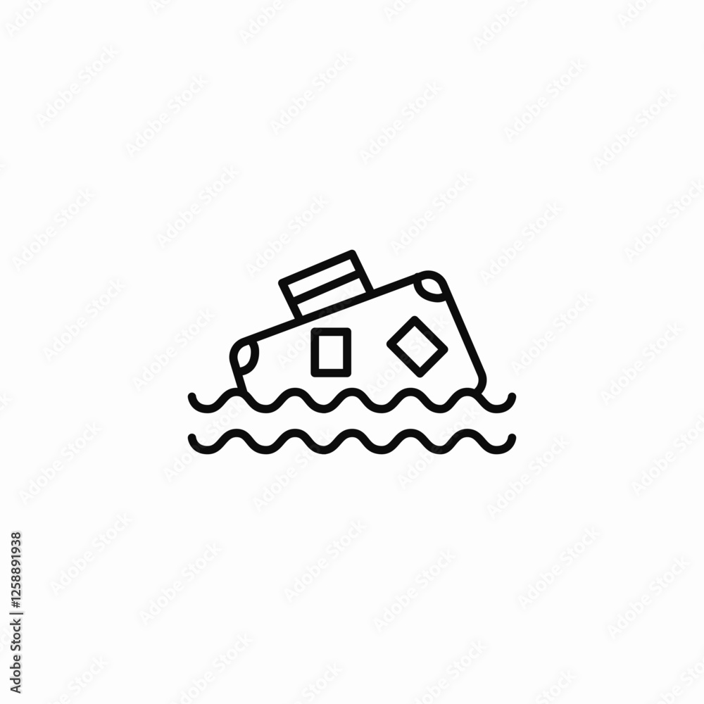 sea luggage sink icon sign vector sea luggage sink icon sign vector