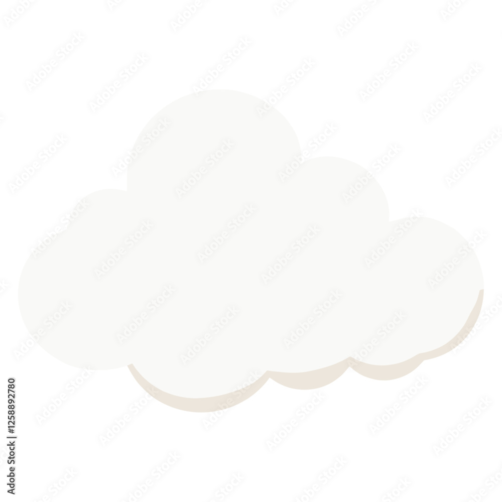 White cloud illustration minimalist background vector White cloud illustration minimalist background vector