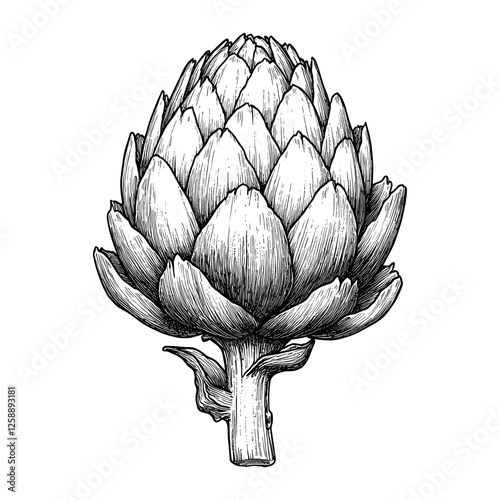 vectorArtichoke hand drawn plant style illustration