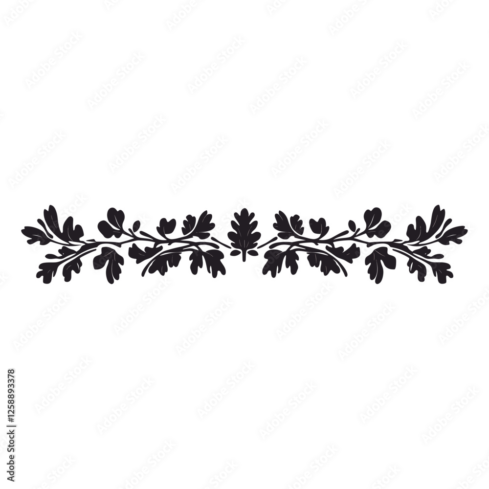 Greek oak leaves border silhouette pattern design vector Greek oak leaves border silhouette pattern design vector