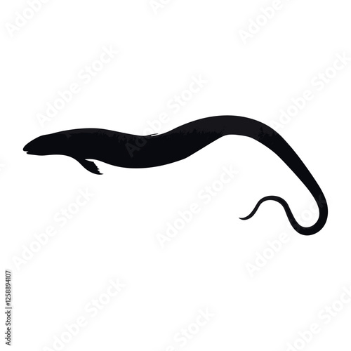 Moray eel silhouette illustration animal simple vector