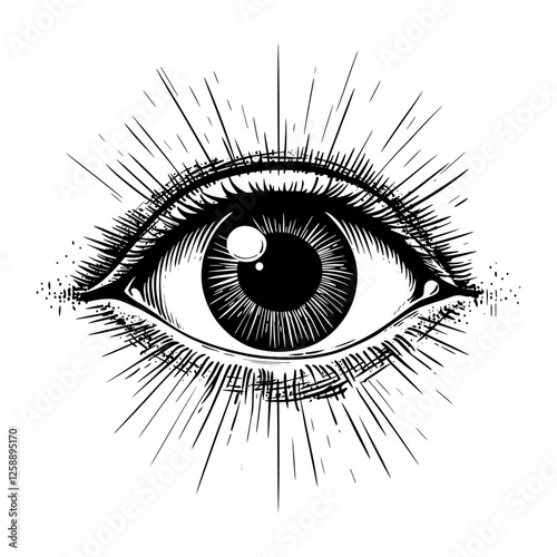 Eye tattoo illustration drawing sketch vector