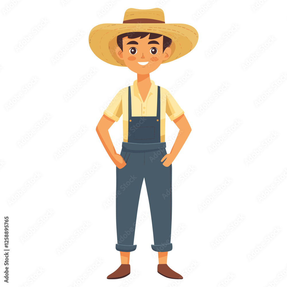 Man farmer illustration cartoon hat vector Man farmer illustration cartoon hat vector