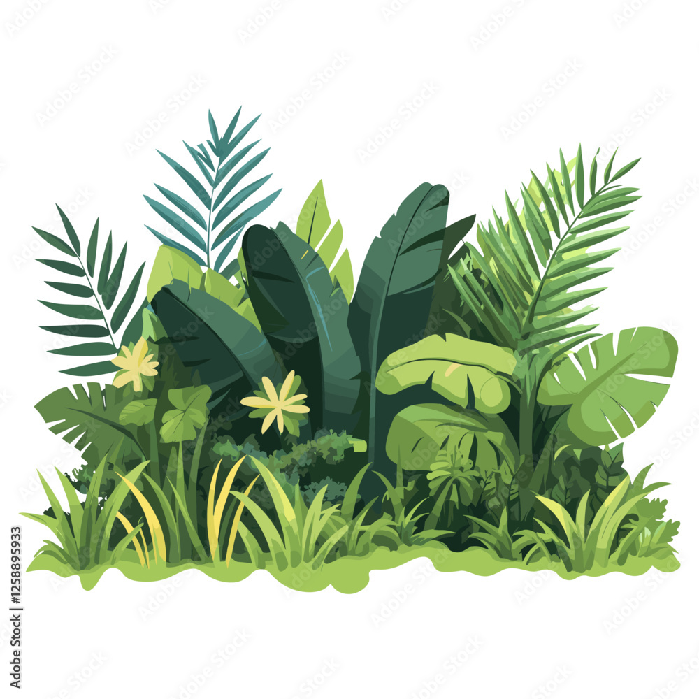 Fototapeta premium Jungle vegetation jungle nature plants vector