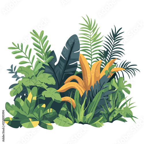 Jungle vegetation jungle nature leaves vector