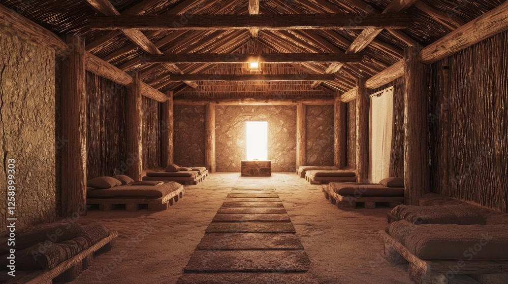 Cozy Interior of a Rustic House with Natural Light and Textures Cozy Interior of a Rustic House with Natural Light and Textures