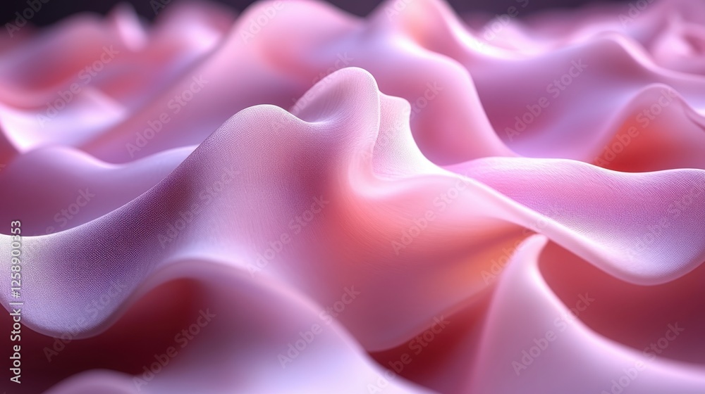 Obraz premium Soft Pink Fabric Waves with Gentle Curves and Flowing Texture