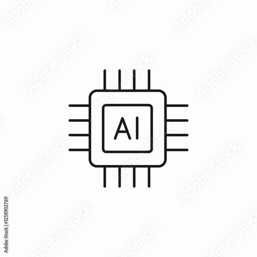 microchip ai train icon sign vector