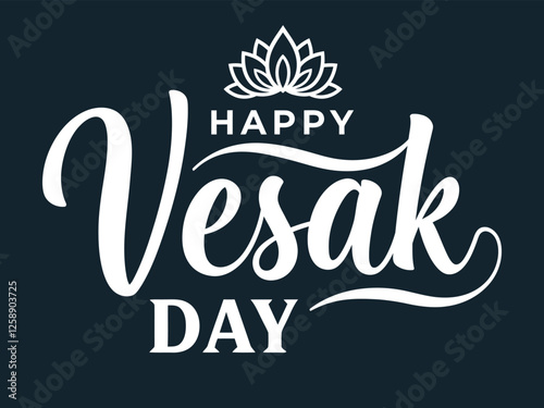 A simple  Vesak Day typography Design, Vesak Day text vector