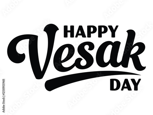 A simple  Vesak Day typography Design, Vesak Day text vector