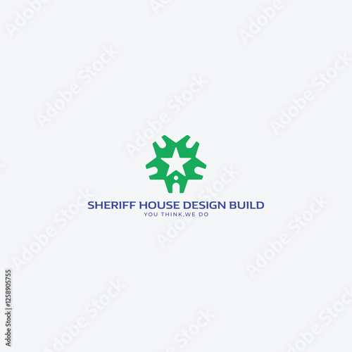 SHERIFF HOUSE DESIGN BUILD LOGO FOR HOUSE BUILDER/REPAIRER COMPANIES
TAGLINE: YOU THINK,WE DO