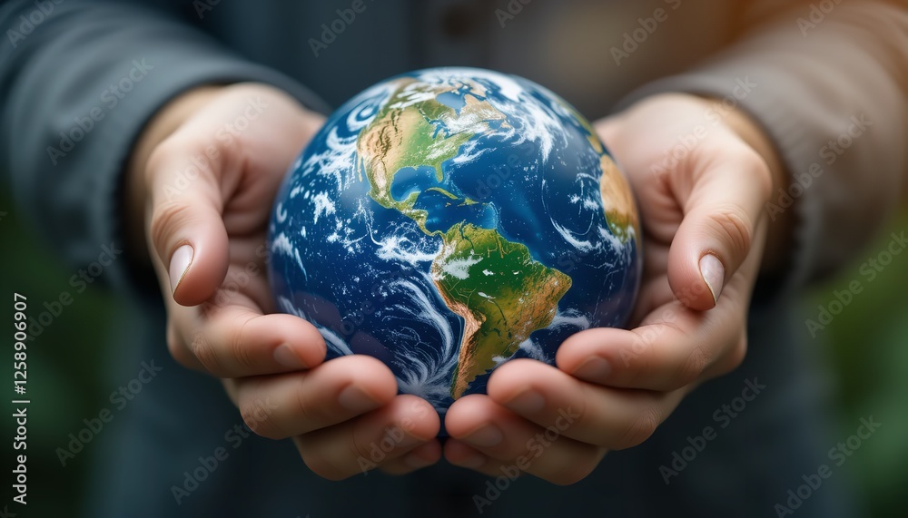 Protecting Our Planet Earth Globe in Hands Environmental Conservation Responsible Future Sustainable Development Global Protecting Our Planet Earth Globe in Hands Environmental Conservation Responsible Future Sustainable Development Global