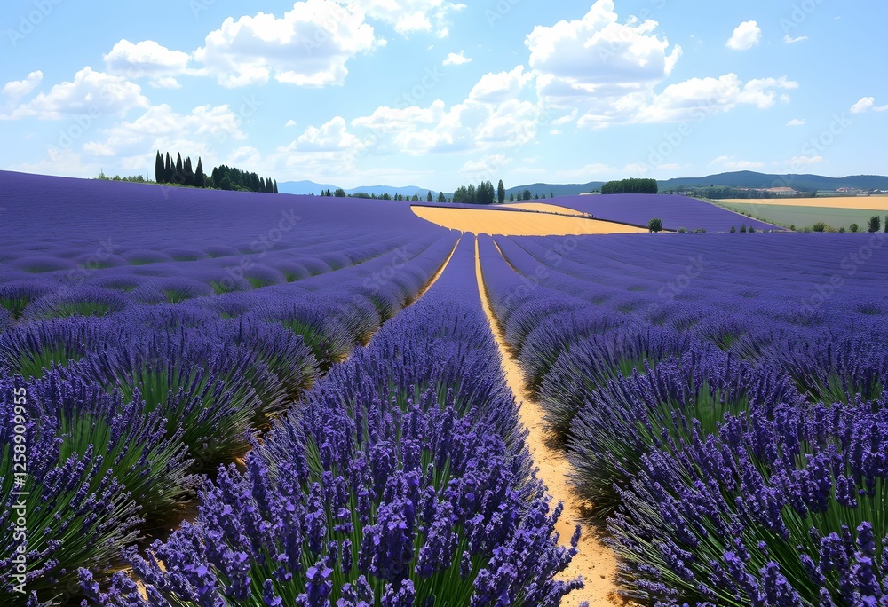 Naklejka premium lavender field provence france