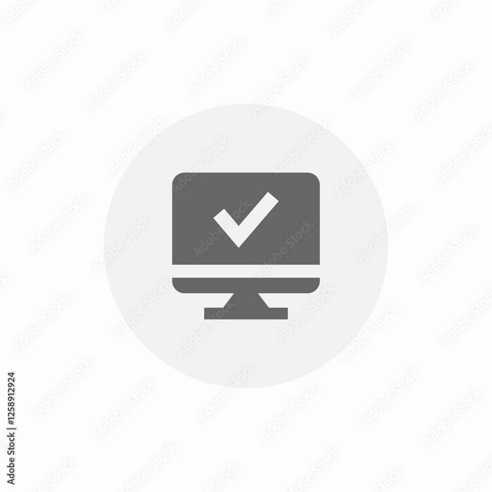 computer completed icon sign vector computer completed icon sign vector