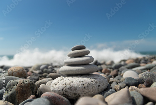 Photography stones on the beach