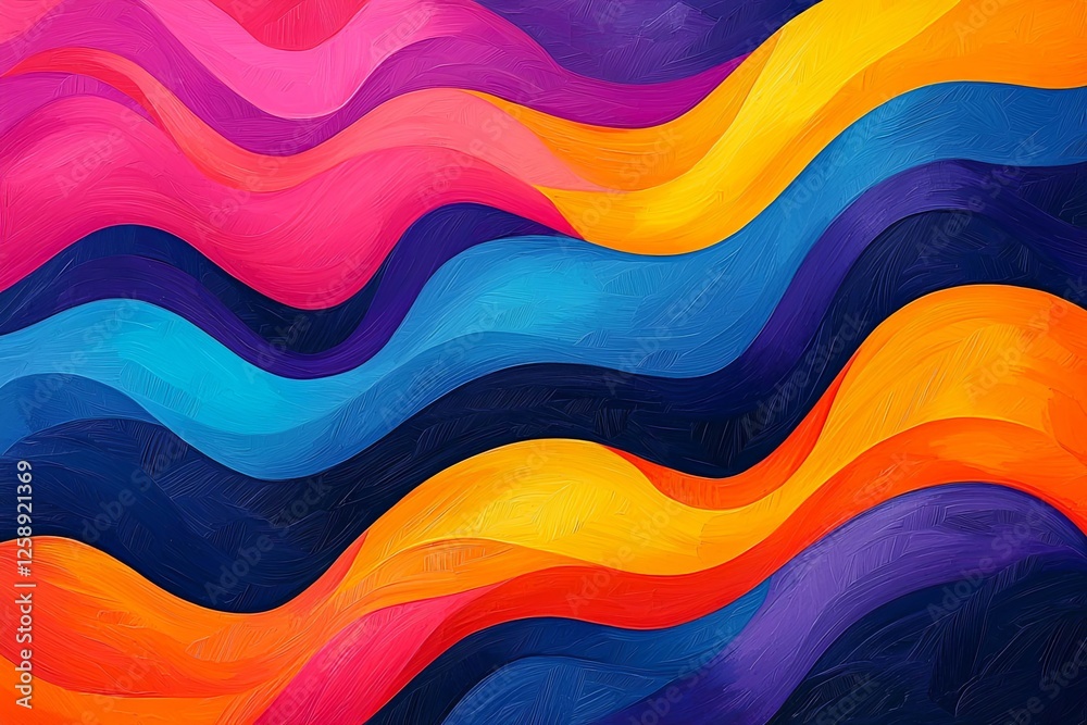 Abstract wavy pattern background with a bold geometric border in bright colors. Abstract wavy pattern background with a bold geometric border in bright colors.