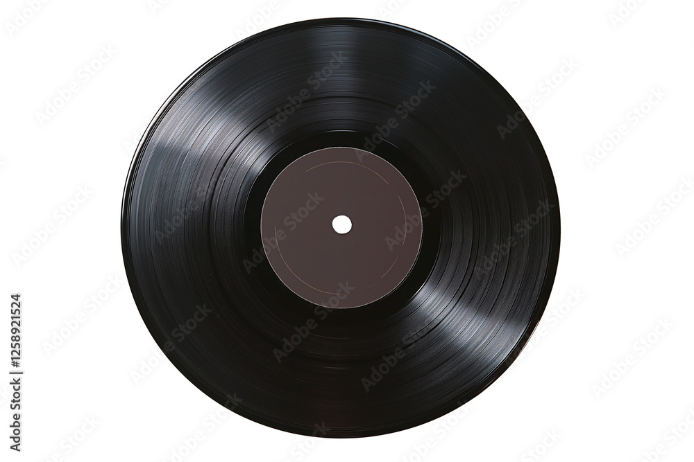 Obraz premium Classic black vinyl record isolated on a blank background. Concept of retro music and vintage sound.