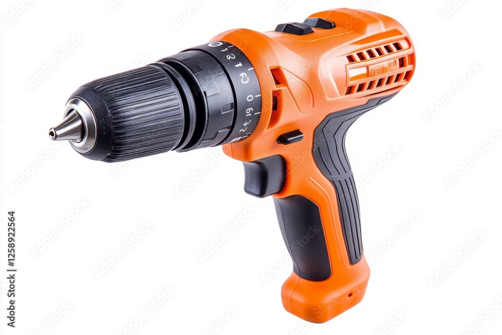 Orange cordless drill isolated on white background (2) Orange cordless drill isolated on white background (2)