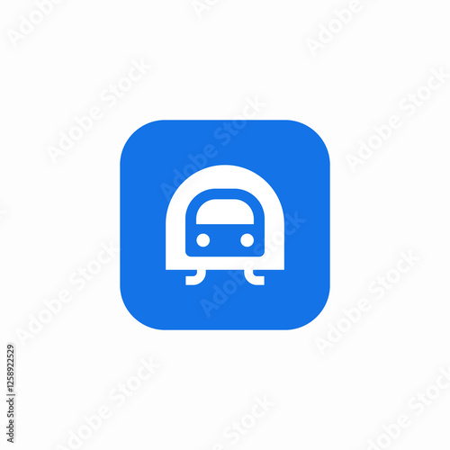 tunnel train tracks icon sign vector