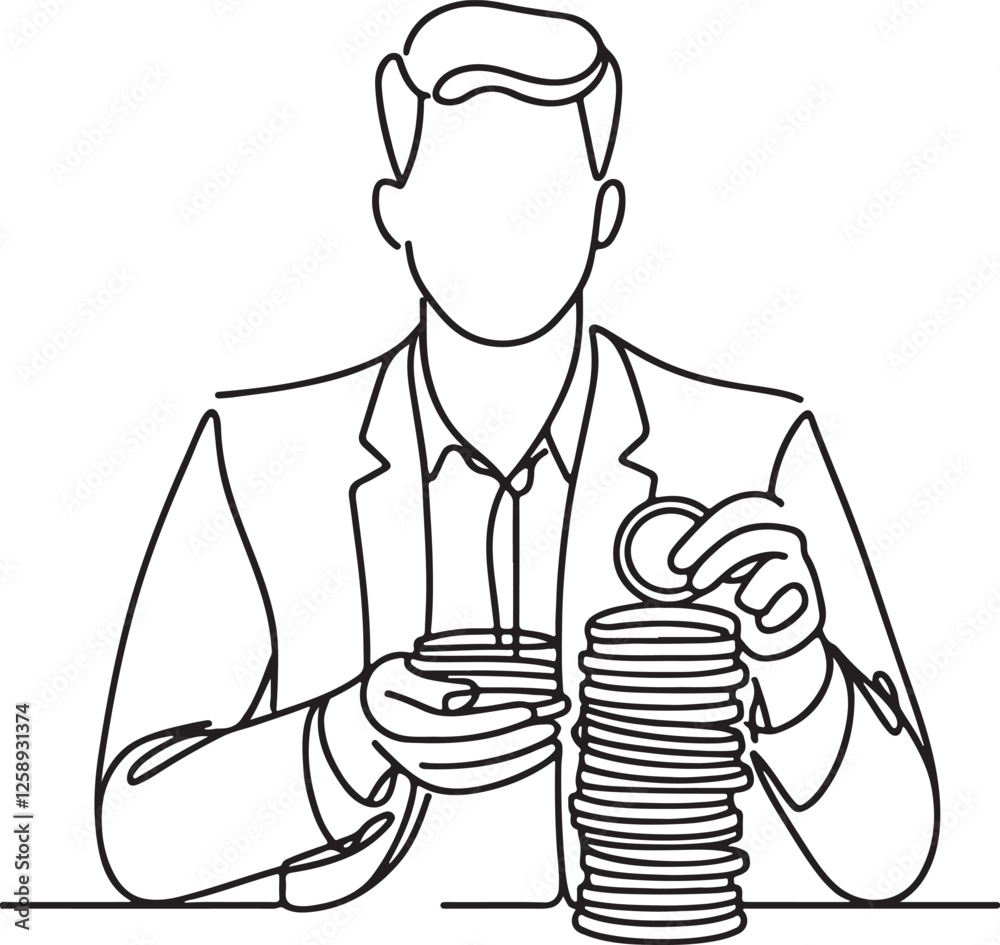 Person Holding Coins Vector Illustration – Finance Concept Art Person Holding Coins Vector Illustration – Finance Concept Art