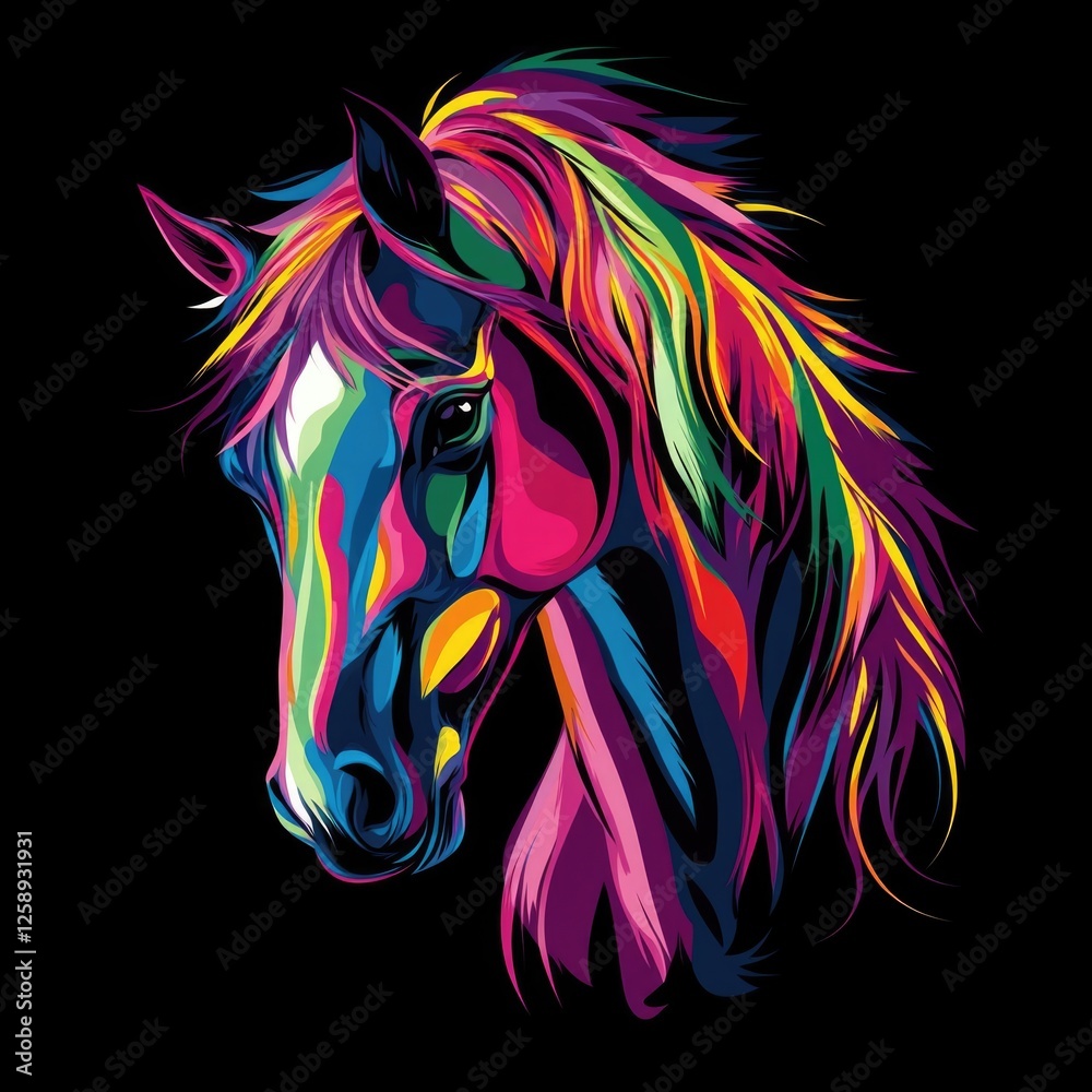 Fototapeta premium Vibrant Horse Portrait