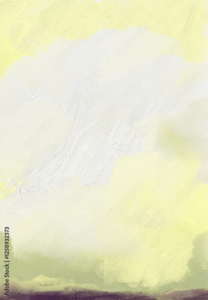 Fototapeta premium Impressionistic Simple Cloudscape or Landscape- Digital Painting, Art, Illustration, Design - in Yellow & Brown w/Texture