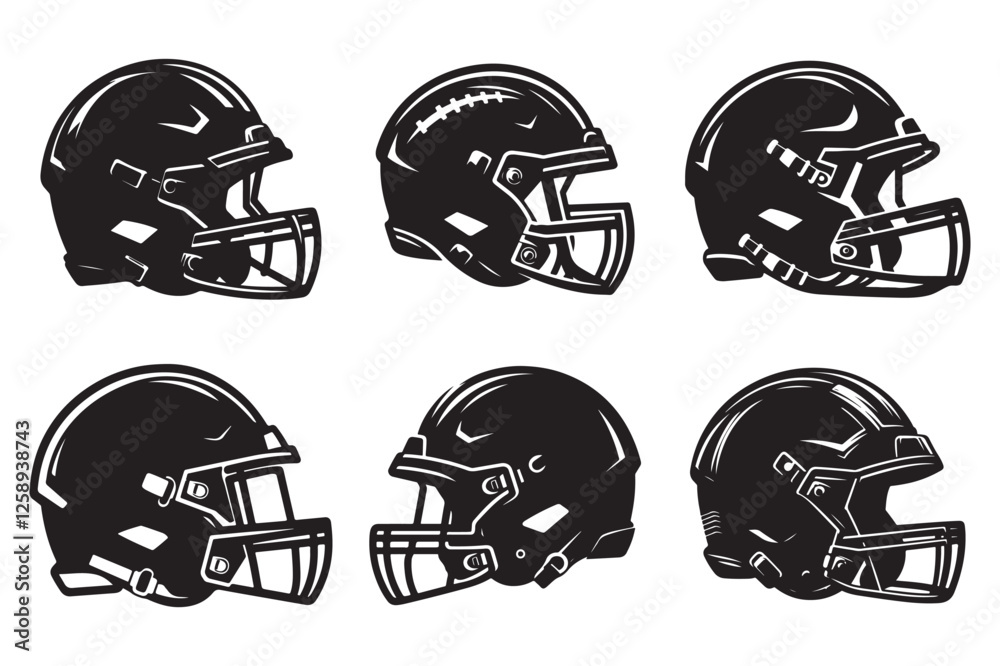 Fototapeta premium Football helmet silhouette