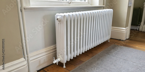 Wallpaper Mural A sleek, old-style radiator mounted on a wall in a minimalist apartment Torontodigital.ca