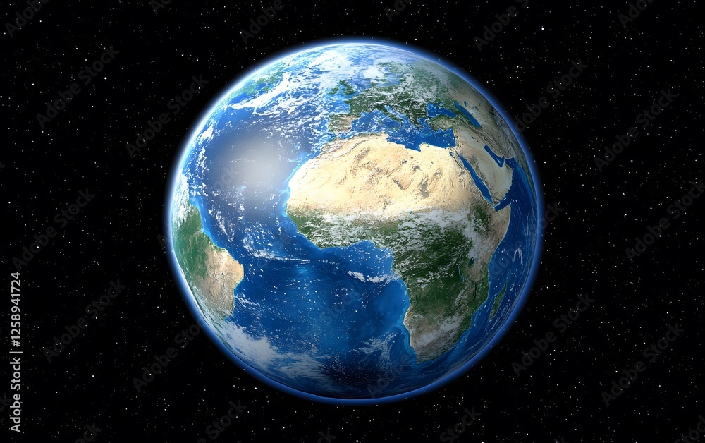Fototapeta premium Stunning Detailed Earth from Space AI Generated Image
