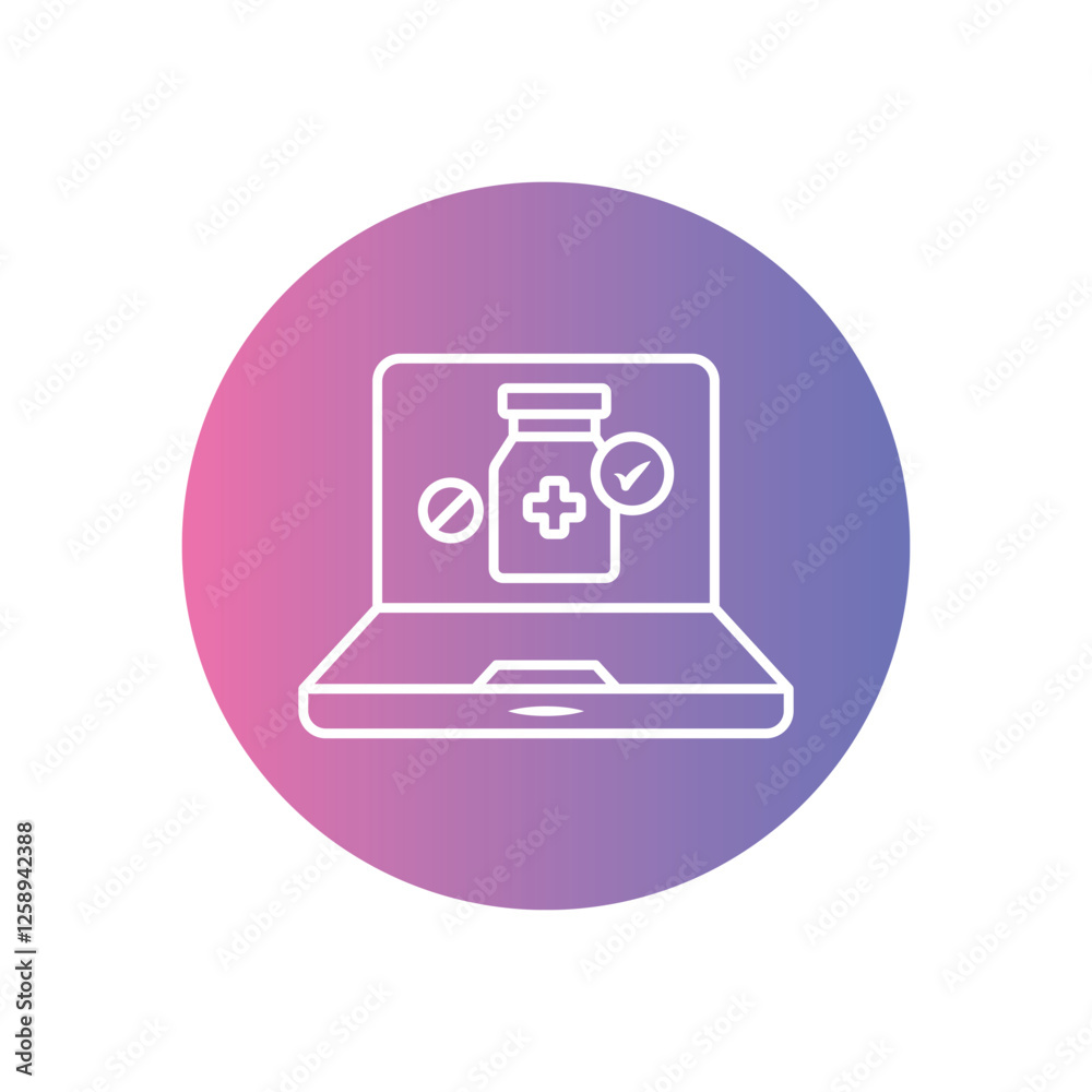 Virtual Pharmacy icon vector stock illustration Virtual Pharmacy icon vector stock illustration